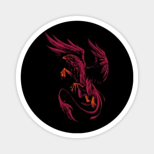 Blazing Griffin: Mythical Might in Red Magnet